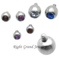 Ball Shaped Dermal Anchor Tops OEM G23 Titanium Skin Diver